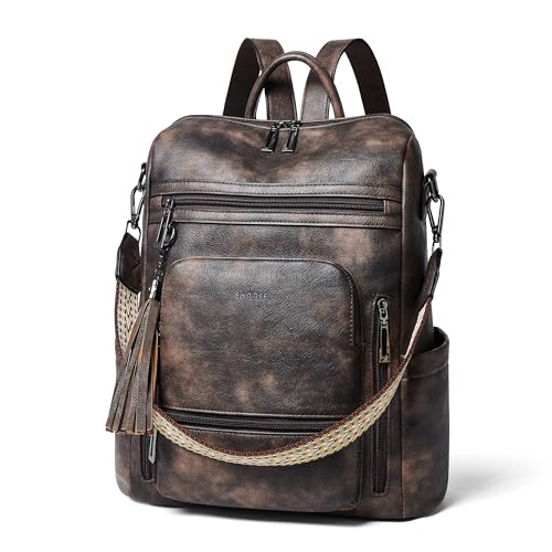 Vegan Leather Laptop Backpack for Women 15.6 inch Work 1 Two  display picture 1