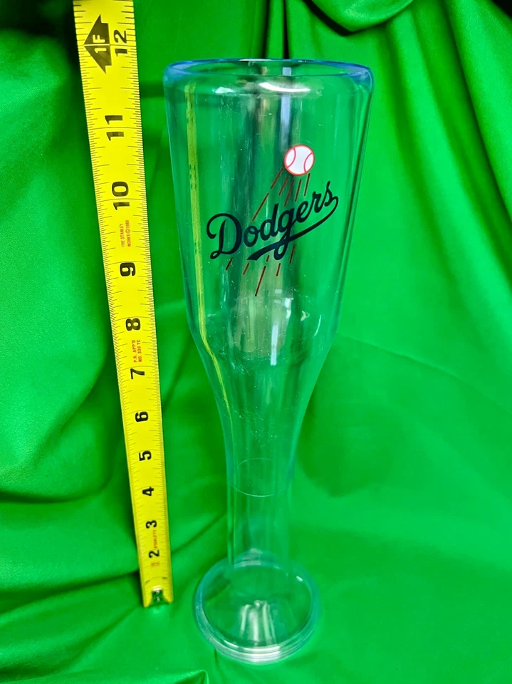 Tall Plastic Bat Cup Classic "Dodgers" w/red baseball LA Stadium display SGA - Image 2 of 2