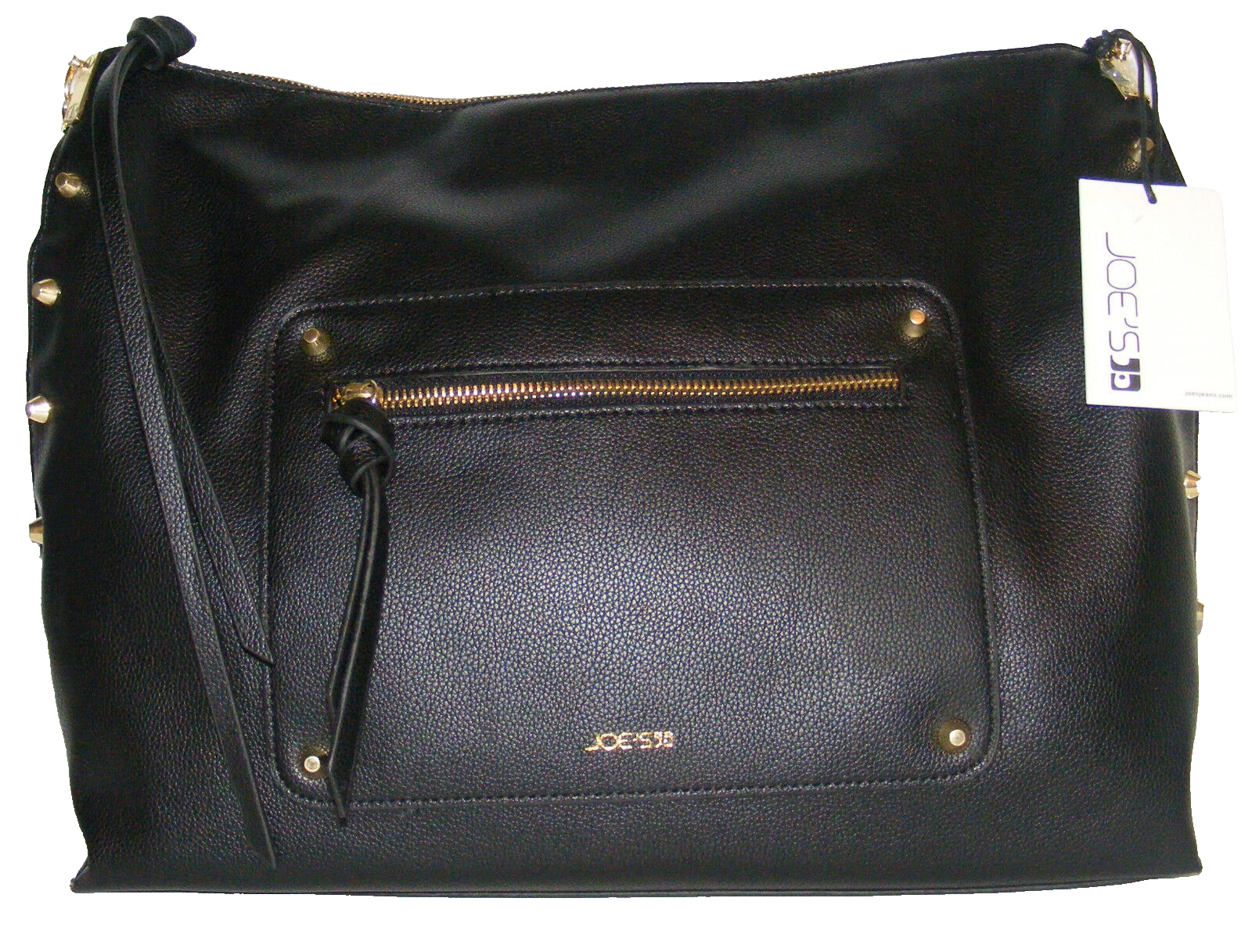 Black Studded Manmade Leather Handbag by Joe's Jeans Emerson $89-image
