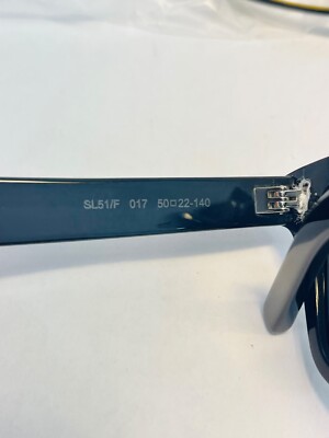 SAINT LAURENT YSL SL51F 017 Black Metal Stud Classic Sunglasses