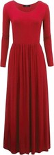 Red XL Long Sleeve Solid Maxi Dress with Pockets New without tags