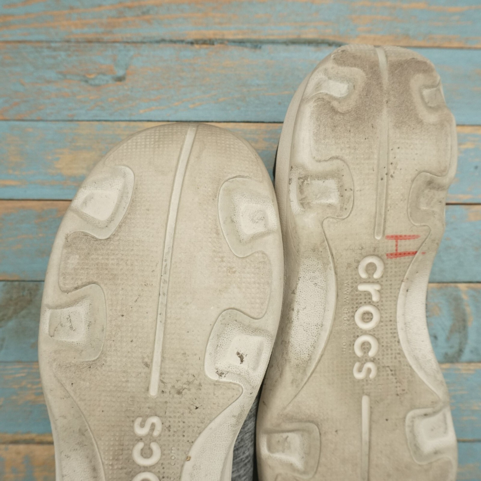 Crocs Womens Busy Day Heather Gray Lace Up Sneakers Size 9 Black Blue 204725