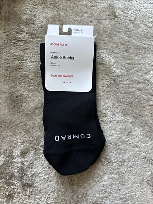 Comrad Ankle Compression Socks for Women Size Small, Black