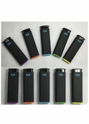 10 Ct MK JET BLACK   Big Full Size Lighters Refillable Windproof Lighter