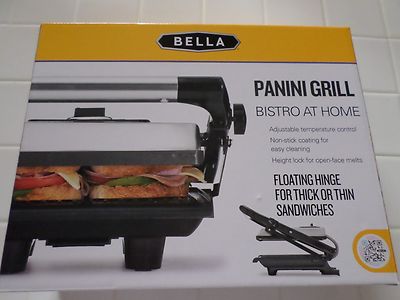 Bella Non-Stick Panini Grill Brushed Stainless Steel Sensio