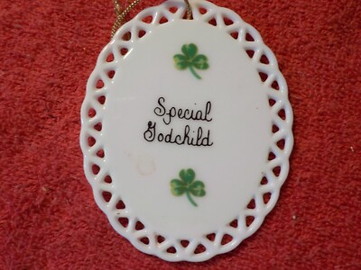 3.5'' Oval  SPECIAL GODCHILD  Irish Ornament  (CL 73)