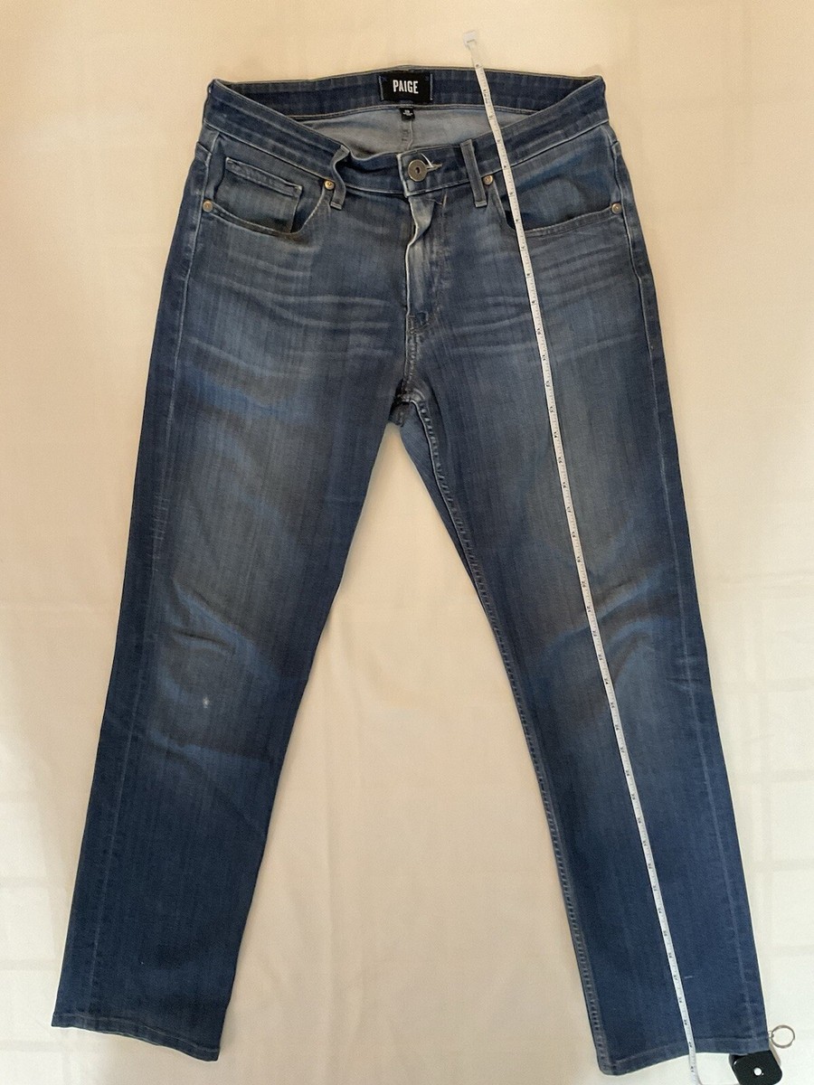 PAIGE Men's Normandie Slim Straight Jeans In Leo Wash - 34 Inch Inseam, Soft Stretch Denim - View #9