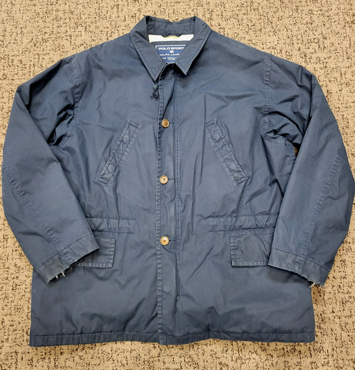 POLO Ralph Lauren SPORT Cotton Button Front Full Zip Coat Men's XL