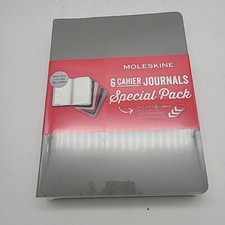 Moleskine 6 Cahier Journals 7-1/2" X 9-3/4" 120 Ruled Pages Stitched Binding New