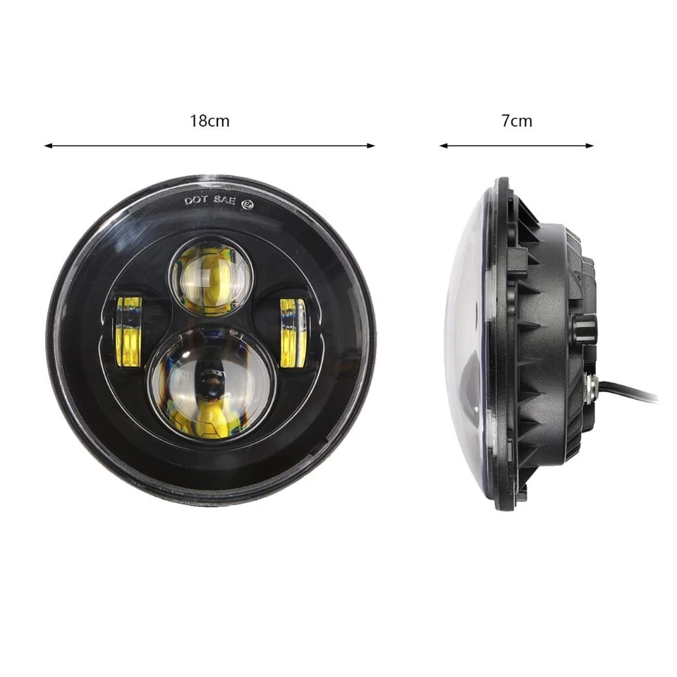 7" LED Headlight + Mount Housing Bucket For Harley Softail Springer EFI FXSTSI - Image 3 of 4