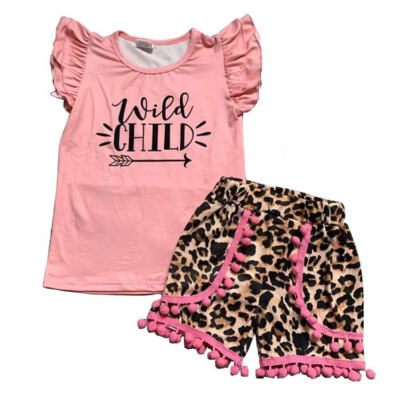 GIRLS 2PC SHORTS OUTFIT INFANTS ''WILD CHILD'' NEW BOUTIQUE