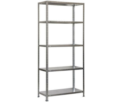 Haushalts- Schraub- Metallregal / Grundregal mit 5 Ebenen: 2000 x 1000 x 300 mm 