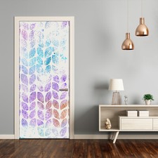 3D Home Art Porta Parete Autoadesivo Rimovibile Adesivo Fiori Foglie Colorate