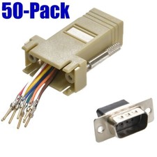 50 Pack DB9 9-Pin Serial RS232 Male to RJ45 F...