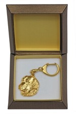 Golden Retriever - Gold Plated Keychain With Dog In Gift Box, Handta