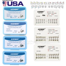 AZDENT Dental Orthodontic 200Pc Brackets Braces 200Pc Buccal Tube Roth/MBT 0.022