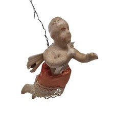 Alter Christbaumschmuck - Schwebeengel, Masse mit Wachsüberzug um 1900 (# 6665)