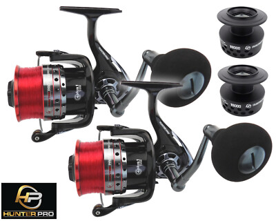 2 x Hunter Pro VORTECH 8000 Surf Sea Reels | CNC Aluminium Spule & 20lb Schnur