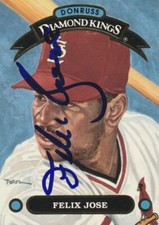 FELIX JOSE ST. LOUIS CARDINALS SIGNED 1992 DONRUSS DIAMOND KING CARD #DK-13