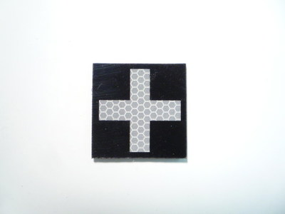 MEDIC CROSS IR PATCH SOLAS ON BLACK 2'' X 2''GLOSSY REJECT #286