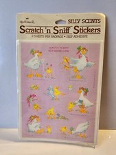 Vintage Hallmark Silly Scents SILLY GOOSE Scratch Sniff Stickers NOS 1984