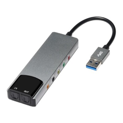6-In-1 Computer Sound Card 5.1 USB External Sound Card Multi-Function Audio3702