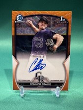 2023 Bowman Chrome 1st Connor Staine Orange Wave Refractor Auto /25 #CPA-CSE RC