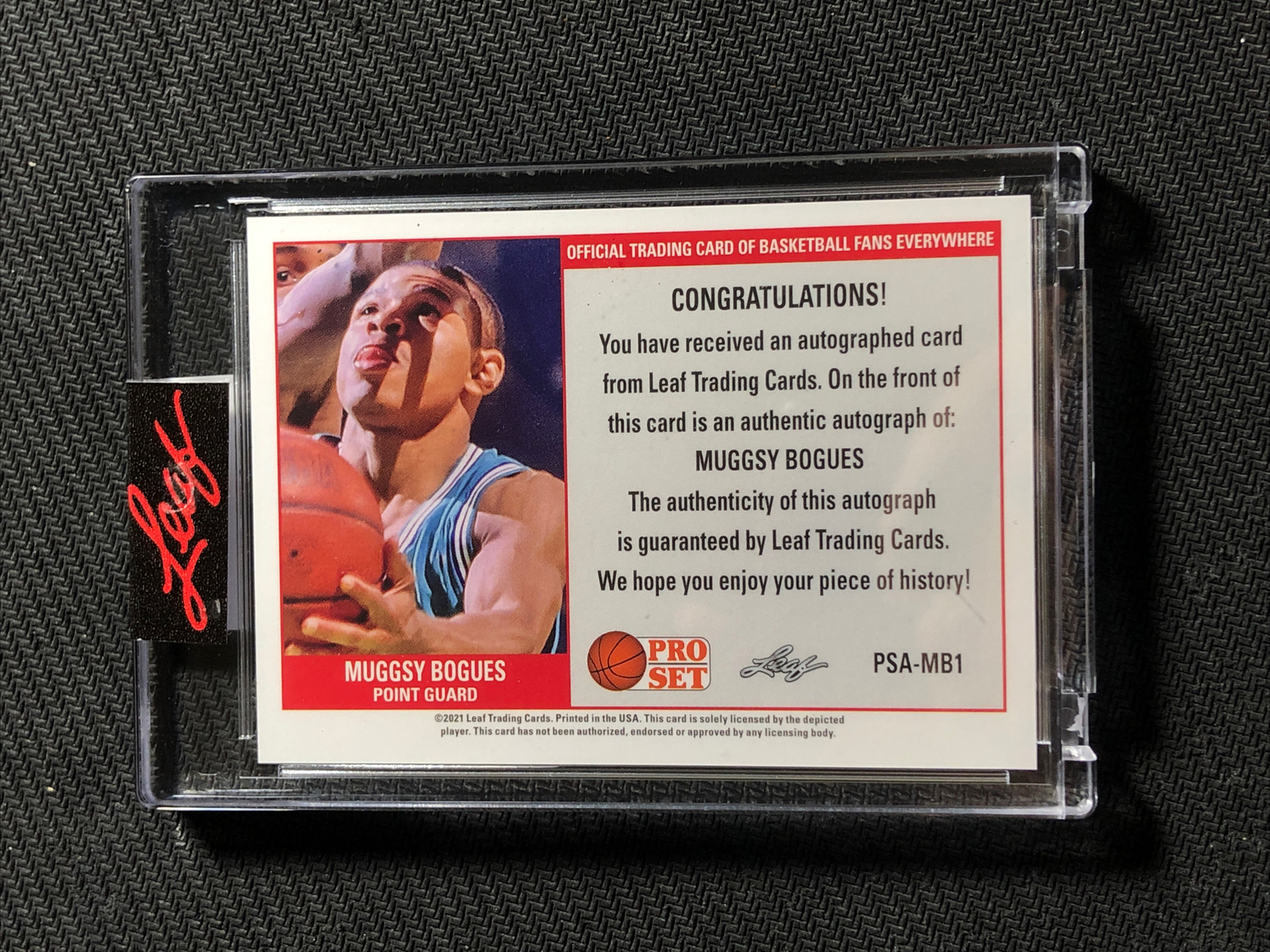 2021 LEAF PRO SET MUGGSY BOGUES AUTOGRAPH AUTO LIGHT BLUE PSAMB1 ed