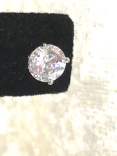 DIAMONIQUE CZ 100 FACET 1.00 OR 2.00 cttw EARRINGS, PLATINUM PLATED SS (M4819-52