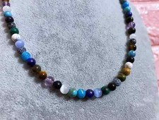 Collana Girocollo Uomo Donna in Pietra Naturale Lapislazzuli Ematite 6mm 8mm