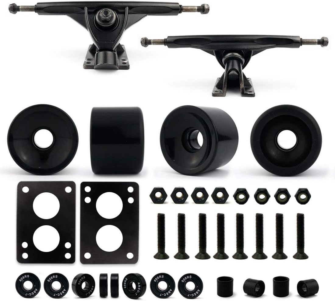 Longboard Truck And Wheel, 70mm Long Board Wheels W 7inch 18