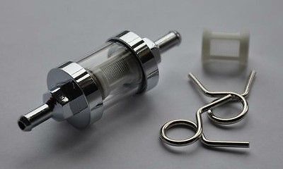 Inline Chrome and Glass Fuel Filter for 1/4" Hose - Picture 2 of 2