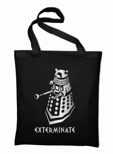 Dalek Exterminate Jute Bag Doctor Who Tardis Pouch Cloth Bag Cotton Bag - Afbeelding 1 van 8