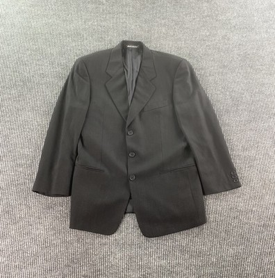 Giorgio Armani Suit Jacket 40 S Black Wool Birdseye Designer Italy