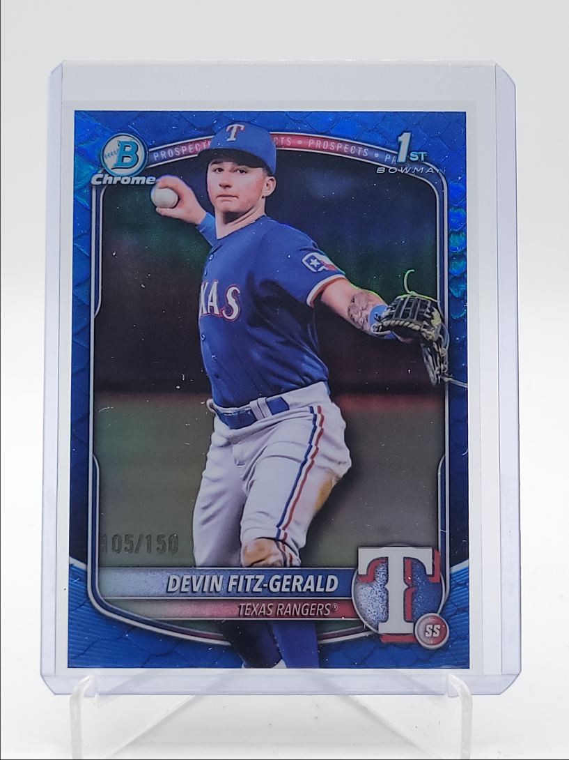 DEVIN FITZ-GERALD 2025 BOWMAN CHROME 1ST BLUE REPTILIAN REFRACTOR /150 Q5369