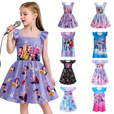 Girls K-Pop Devil Hunters Costume Flutter Sleeve Dress Cosplay Dress up