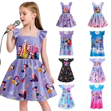 Girls K-Pop Devil Hunters Costume Flutter Sleeve Dress Cosplay Dress up