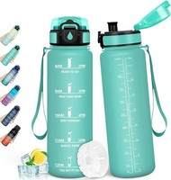 Trinkflasche 1L, Auslaufsicher Mit Zeitmarkierung, Wasserflasche, Sportflasche
