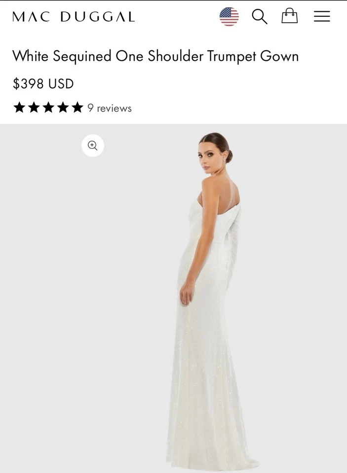 NUEVO CON ETIQUETAS IEENA para MAC DUGGAL TALLA 6 blanco manga larga sola abullonada #26591 Foto 3 de 4