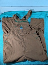 Liberty Overalls Mens 36x30 Brown Duck Canvas Bib Workwear Farm Pants YB790PC9