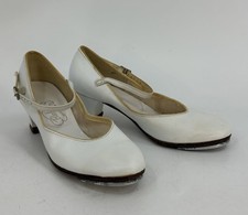 Barbettes DancewearWomens White Mary Jane Tap Heel Clogging Shoe 8