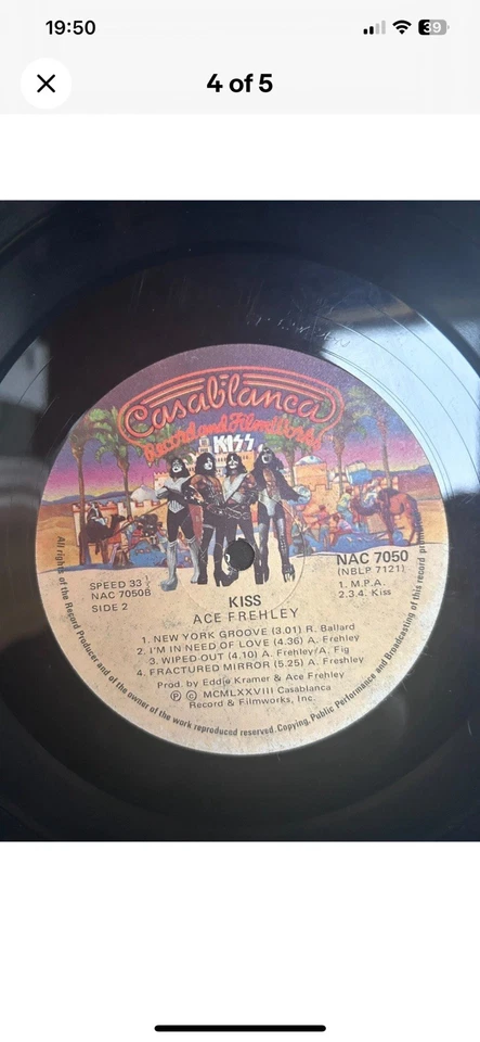 Kiss. Rare South African Release Ace Frehley In Vg+ Condition - Image 3 of 4