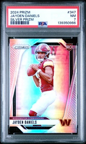 2024 PANINI PRIZM SILVER PRIZM #347 JAYDEN DANIELS PSA 7