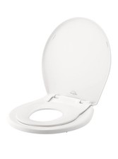 MAYFAIR LITTLE2BIG TOILET SEAT BUILT-IN TODDLER POTTY TRAINING SLOW CLOSE WHITE