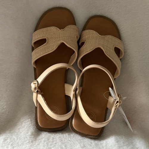 Wonder Nation große Mädchen Größe 4 Sandalen mit beige verstellbaren Riemen Schuhe neu  - Bild 5 von 9