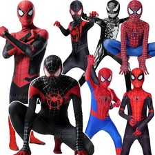 Kids SpiderMan Cosplay Costume Boys Tobey Maguire Outfit Jumpsuit Fancy Dress