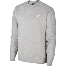 NWT Nike Men's NSW Club Crew, Dark Grey Heather/White, Medium