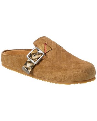 Burberry Check Urchin Suede Mule Women's