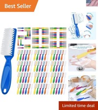 200 Pcs Handle Grip Nail Brush Bulk Fingernail Brushes Pedicure Brush for Fee...
