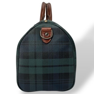Polo Ralph Lauren Black Watch Tartan Plaid Boston Bag Green Brown